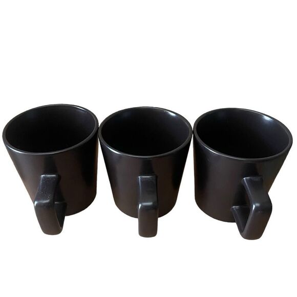 Stone+Lain Chocolate Brown Matte Square Handle Stoneware Mug Trio Set of 3 - Picture 6 of 11
